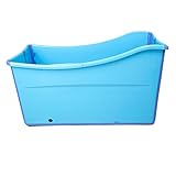 WENJUN 折りたたみ式バスタブ大きな子供用バスタブアダルト折りたたみ式暖房バスタブベビーシッターバスタブスイミングバスベビーバスタブ ( 色 : 青 , サイズ さいず : 98*50*56 cm