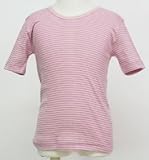 (コシラーナ) Cosilana ｵｰｶﾞﾆｯｸｺｯﾄﾝ100%ｷｯｽ半袖インナーシャツ ﾋﾟﾝｸ・ﾊﾟｰﾌﾟﾙｽﾄﾗｲﾌﾟ ｻｲｽﾞ104 (身長98~104cm 目安3~4才)