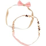 OSHKOSH(オシュコシュ) 2パックボウ&ハートヘッドワープ ローズ ゴールド 小物ジュエリー・ヘアーアクセサリー 2～4歳【並行輸入】