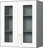 コクヨ　UFX（ユニフレックス）　書庫【上置きタイプ】　ガラス両開き扉　　※高さ1020mmタイプ