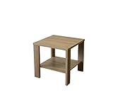 KENNY サイドテーブル 棚付き　50×50　ライトブラウン LDN-01LBR