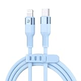 BASETEC シリコン充電ケーブル Type-C to Type-C Light 1.5m 【急速充電対応】 高耐久・やわらか素材 USB-Cケーブル Phone16 15 Android Pad ノートPC対応 充電コード 充電器 (27W, ブルー, 1.5m)