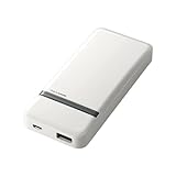 ELECOM モバイルバッテリー リチウムイオン電池 iPhone スマートフォン対応 5000mAh スリムデザイン ホワイト DE-M01L-5020WH