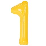 エアポップレターバルーン イエロー 「1」 14インチ(約35.5cm)