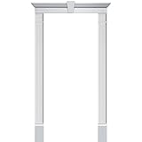 Fypon Singleドアサラウンドキットwith 51 " W x 6 " H Crosshead With Keystone & 5 1 / 4 " W Fluted Pilasters 56"