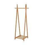 折りたたみハンガーラック 衣類収納 【幅66cm ナチュラル】 スリム 木製 収納棚付き VR-7117NA