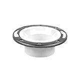 Oatey 43499 4-Inch PVC Closet Flange without Test Cap with Stainless Steel Ring, 4-Inch by Oatey