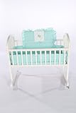 Baby Doll Bedding Gingham with Elephant Applique Cradle Bedding Set, Mint by BabyDoll Bedding