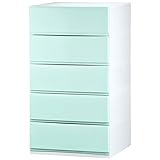 リブウェル(Livewell) 日本製 彩 -Irodori- チェスト 簡易組み立て式 (ライトブルー, 52cm幅 5段)