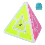 QY Ice Amber【ポーチ付き/正規品】キューブ アイスアンバー ステッカーレス パステルカラー 立体パズル (Pyraminx Lite)