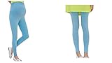 CREPUSCOLO よく伸びる！ マタニティ レギンス ロング丈 産前 妊婦 パンツ 全5色 (XL, スカイブルー)
