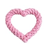 PetGround 犬 おもちゃ ハート型ロープ 犬 玩具 噛む 子犬 小型犬 中型犬 ロープ 頑丈 引っ張る 子供向け 歯磨き ストレス解消 (ピンク)