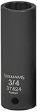 Williams 37424 1/2-Inch Drive 3/4-Inch Deep Impact Socket 12-Point [並行輸入品]