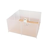 WEIMALL ペットサークル 折りたたみ パネル ペットフェンス 50×50cm プレイサークル 室内 屋外 置くだけ 半透明 軽量 犬 猫 パーテション 侵入防止 小型犬 中型犬 パネル8枚 脱走防止（半透明）PC0138WH