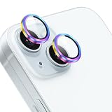 【2枚セット】 対応 iPhone 15 / iPhone 15 Plus カメラフィルム 保護カバー (2枚) アルミ合金製＋AR高透過率強化ガラス レンズ全面保護 対応 アイフォン15 / アイフォン15Plus レンズフィルム 強化カメラ保護フィルム 黒縁取り 露出オーバー防止 高透過率、硬度9H、スクラッチ防止、飛散防止、指紋・汚れ防止、気泡ゼロ（カラフル）【FAMROLLS正規品】