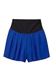 Angeliebe エンジェリーベ マタニティ パンツ フレア ショートパンツ 妊婦服 アジャスター調節可 産前 産後 ズボン S ～ M ブルー 20326 20326101
