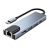USB-C ハブ (5-in-1) ドッキングステーション PD急速充電 有線LANポート (100Mbps) 4K HDMIポート USB3.0 USB2.0 高速データ転送 多機能ハブ