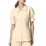 [ユナイト エムイー] UNITE DIVISION OF ME(ユナイト ディビジョン オブ エムイー) ファスナースクラブ(半袖)[女] 【透防止/制電/ストレッチ/制菌/UVカット/イージーケア】 DOM0025 C-83 クリーム