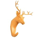 家庭用樹脂ユーティリティホームインテリア壁フック動物デザインPothook鹿イエロー