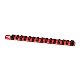 Ernst Manufacturing 8414M-Red-1/4 13-Inch Magnetic Socket Organizer and 15-1/4-Inch Twist Lock Clips