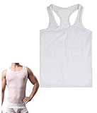 [Getrays] タンクトップを通して男性のシー、男性用のメッシュノースリーブベストスリープウェア、ワークアウトのための タイトなクイックドライシャツを走らせるスポーツ、セクシーなメッシュシャツトップパーティーレイブディスコクラブパフォーマンス