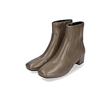 [オリエンタルトラフィック] ショートブーツ ブーツ サイド切替 チャンキーヒール スクエアトゥ レディース 柔らかい GREY(23AW) 23.0~23.5 cm