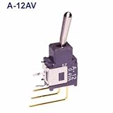 NKKスイッチズ A-12AV 単極　機能動作（ＯＮーＯＮ）　電流容量０．４ＶＡ　ＭＡＸ　２８Ｖ　ＭＡＸ　基本レバー形トルグスイッチ　ＰＣ－Ｖ端子