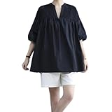 [JoccKorr] tシャツ レディース トップス プルオーバー Vネック ブラウス 透かし彫り シャツ 半袖 ラージサイズ 花柄 ゆったり カジュアル 薄手 無地 体型カバー 大人可愛い 普段着 通勤 春 夏