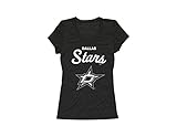 NHL Dallas StarsレディースVネックTシャツ、ブラック、ミディアム