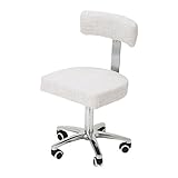 ＜ WORLD LASH ＞ エステスツール Moe ( 背もたれ付・ファブリック ) ライトブラウン 高さ43cm-55cm [ エステスツール ネイルスツール ネイルチェア キャスター付き 背もたれ付き 昇降式 オフィスチェア 丸椅子 