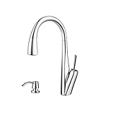 Pfister GT529-MPC Zuri Single Handle Pull-Down Kitchen Faucet and Soap Dispenser, Polished Chrome [並