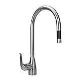 BOANN BNYKF-C25S Chloe 304 Stainless Steel Pull Out Kitchen Faucet, 16.7" [並行輸入品]