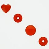100 Glossy Deep Red (B38) Heart Shaped KAM Plastic Resin Snaps Craft Baby Bib Cloth Diaper by KAM [並