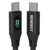 araree USB Type C ケーブル [RENERGY] LEDデジタル ディスプレス付き 100W PD/PPS対応 C to C ケーブル（1.2m） 電力量 出力表示 eMarker ICチップ搭載 アルミコネクタ AR25018 【国内正規品】