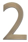 Architectural Mailboxes 3582AB Number 2 Solid Cast Brass 4 inch Floating House Number Antique Brass 