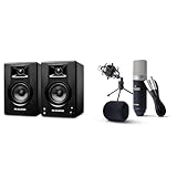 【セット買い】M-Audioデスクトップ/モニタリング パワード・スピーカーゲーミング、音楽制作、ライブ配信、Podcast配信 L/Rペア BX4-120W 4.5インチ & 888M マランツプロ コンデンサーマイク 配信 録音 ウィンドスクリーン スタンド XLRケーブル付属 単一指向性 Mac PC【Amazon限定ブランド】MPM-1000