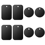 SMARUTO スチールプレート スチールシート ステンレス マグネット用スチールプレート マグネット補助プレート DIY 磁石補助板 3M強力テープ付き 吸着用 ブラック 電気泳動塗装 （長方形45*65mm 4枚+円型40mm 4枚）