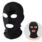 Sexyhot全頭マスク smプレイ 口開き 目開き sm 覆面マスク 通気性 高弾性 SMグッズ 男 女 兼用（ブラック）