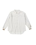 [ハッシュパピー] ブラウス バックヨークテープ切替ブラウス（レディース） アイボリーストライプ M