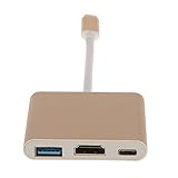 Lovoski 　USB3.0　Type-C　オス ー HDMI メス　マルチポート　コンバータアダプタ　ゴールド