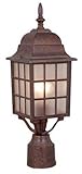 Vaxcel USA OP36765RBZ Vista 1 Light Mission Outdoor Post Lamp Lighting Fixture in Bronze, Glass [並行輸