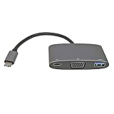 USB Type C to VGA マルチDockアダプタ シルバー