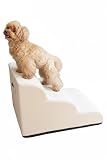 AP LAB 犬 ペット階段 ペット用ステップ 小型犬 [シニア犬に優しい] ペットスロープ付き階段 段差解消 滑り止め付き 犬用スロープ（ベージュ 3段）