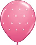 loonballoon水玉ピンク(ローズ)ホワイトSmallガールズベビーシャワー( 6 )パーティーラテックスバルーン