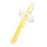 (デアエエオオ)Dianoo高品質柔らかい毛ベビーシリコーン歯ブラシ幼児教育ブラシ-イエロー