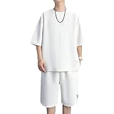 [Coodrony] スポーツウェア ワッフル ルーズTシャツ半袖 ショートパンツ 上下セット 夏 通気性の良い肌に優しいカジュアルホームウ