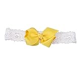 ノーブランド品 2PC　赤ちゃん　ちょう結び　写真撮影　小道具　ヘアバンド　ヘッドバンド　ターバン　全5色選べる - 黄色
