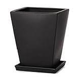 yamatei WY-010K11P モダン WY10 マット釉 受け皿付きセット 規格11 黒 32×32×高さ39cm