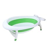 ベビーバスタブ/ベビーバスタブベビーバスタブ/折りたたみ式/座っているベビーバスタブ/ 0〜5歳のベビーバスタブ (色 : Green, 三 : 2)