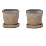 【2個セット】yamatei　6号 鉢カバー クレーパ 6号 受け皿付き（観葉植物用プランター）18cm×18cm×高18cm (黄)